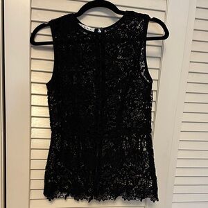 CAbi Elegant Black Lace Top